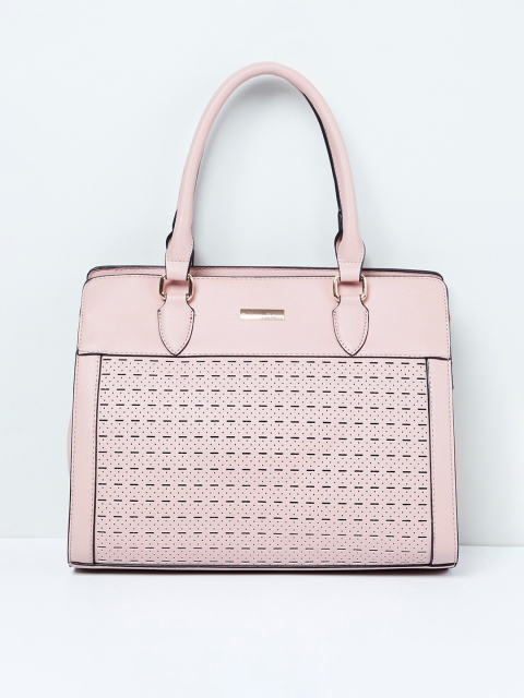 

max Pink Textured Handheld Bag