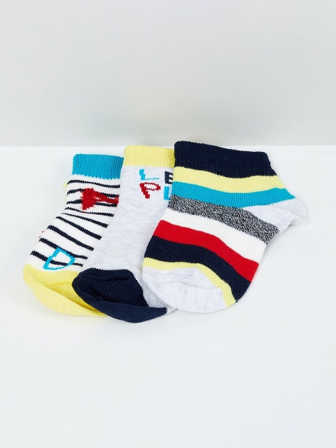 

max Boys Pack Of 3 Assorted Ankle-Length Socks