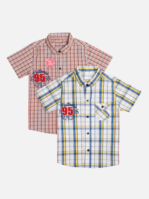 

Bodycare First Boys Multicoloured Set of 2 Checked Casual Shirt, Multi