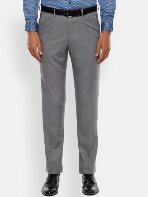 

Van Heusen Men Grey Regular Fit Solid Formal Trousers