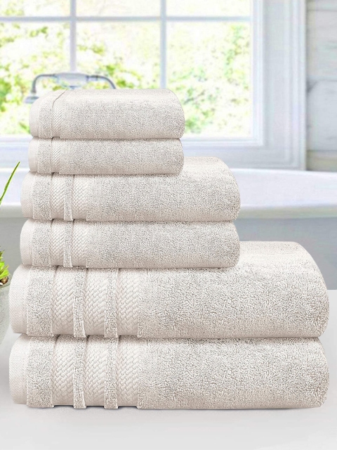 

Trident Set Of 6 Beige Solid 625 GSM Towels