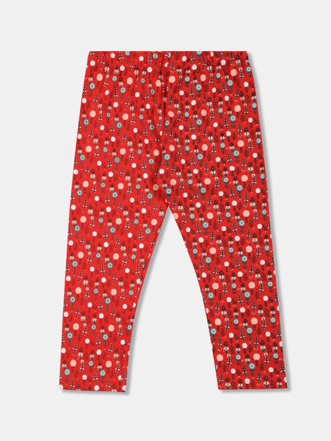 

Donuts Infants Girls Red & Black Printed Ankle-Length Leggings