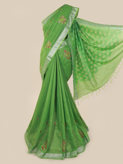 

Pothys Green Woven Design Jute Cotton Saree