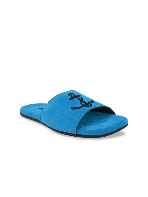 Big Fox Men Blue Embellished Sliders