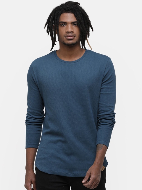 

Voi Jeans Men Teal Green Solid Round Neck T-shirt