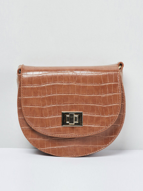 

max Tan Textured Sling Bag