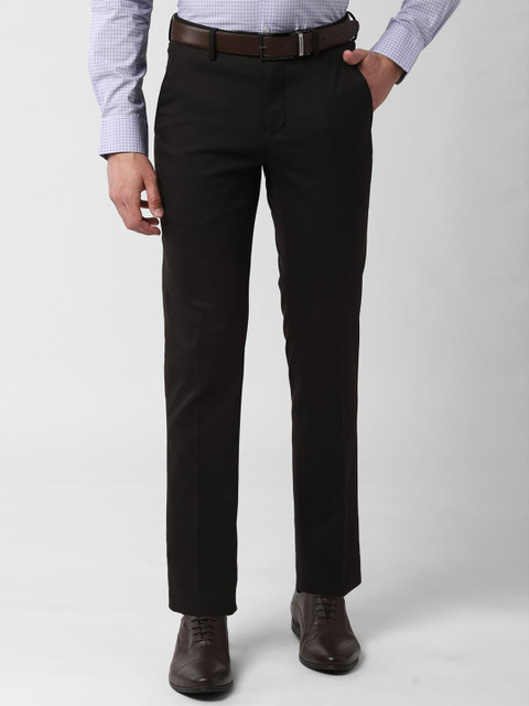 

Peter England Men Black Slim Fit Solid Formal Trousers