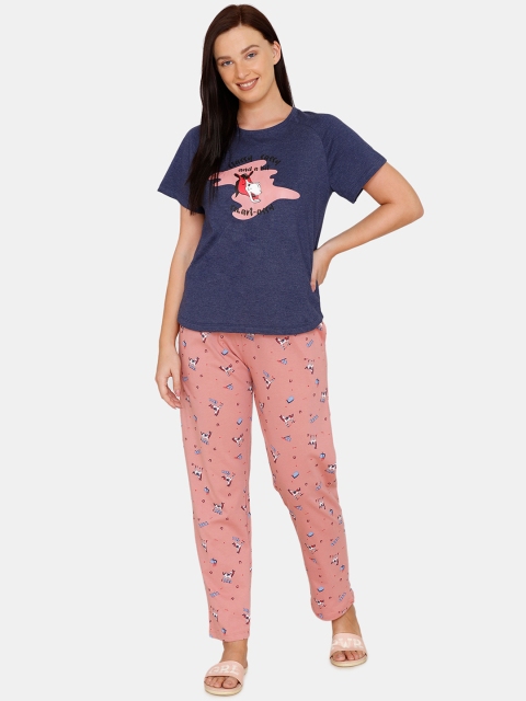 Zivame Women Multi Graphic, Blue