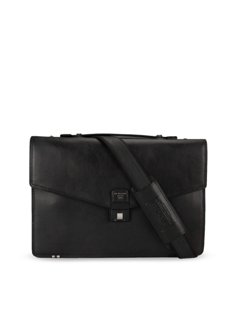 

Da Milano Unisex Black Textured Laptop Bag