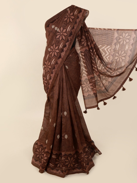 

Pothys Brown Woven Design Jute Cotton Saree