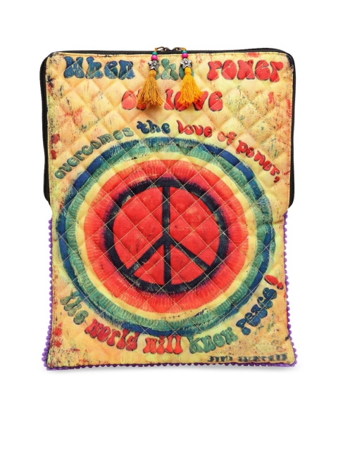 

The House of Tara Unisex Yellow & Red Printed Laptop Sleeve