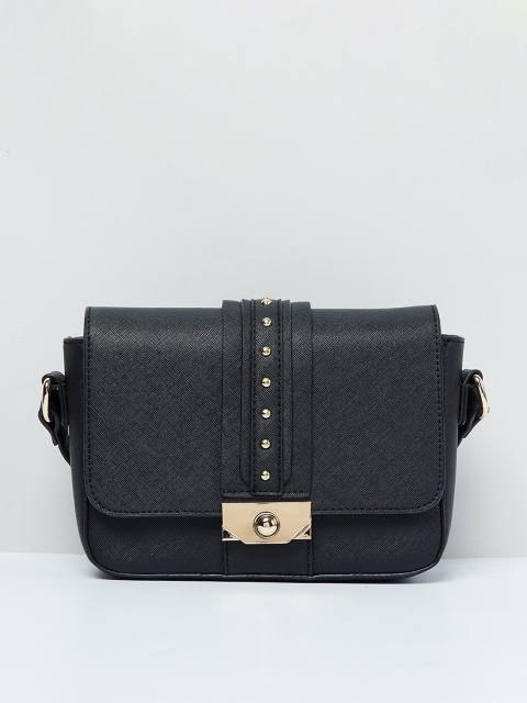 

max Black Solid Sling Bag