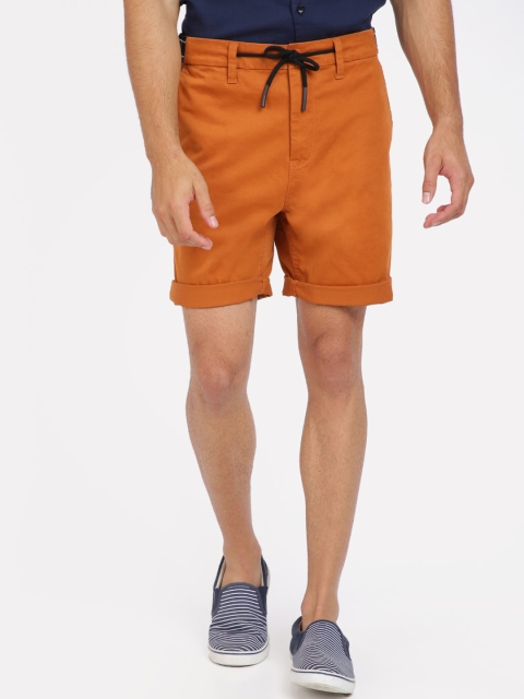 

Breakbounce Men Mustard Solid Slim Fit Regular Shorts