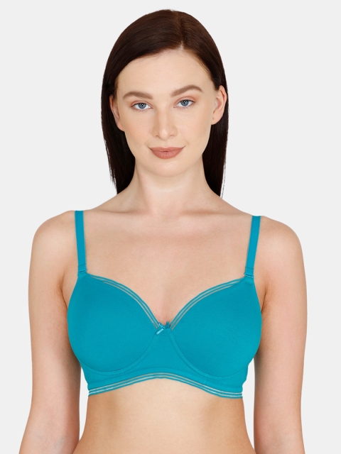 

Zivame Blue T-shirt Bra Half Coverage Underwired - Lightly Padded