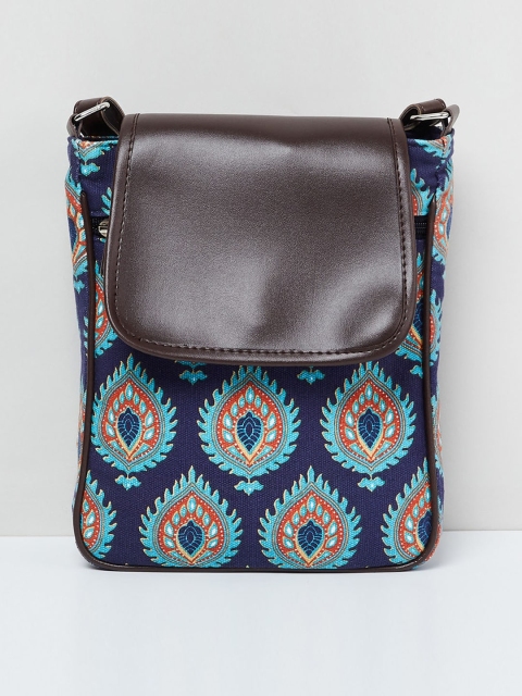 

max Blue Printed Sling Bag
