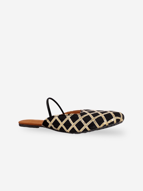 

Chipbeys Girls Black Printed Mules
