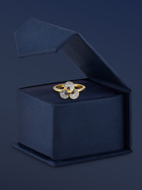 

Amavi Gold-Plated White AD-Studded Finger Ring