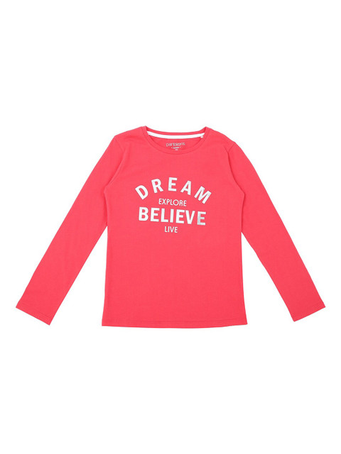 

Pantaloons Junior Girls Coral Printed Round Neck T-shirt