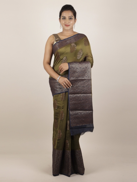 

Pothys Green Pure Silk Woven Design Tussar Saree