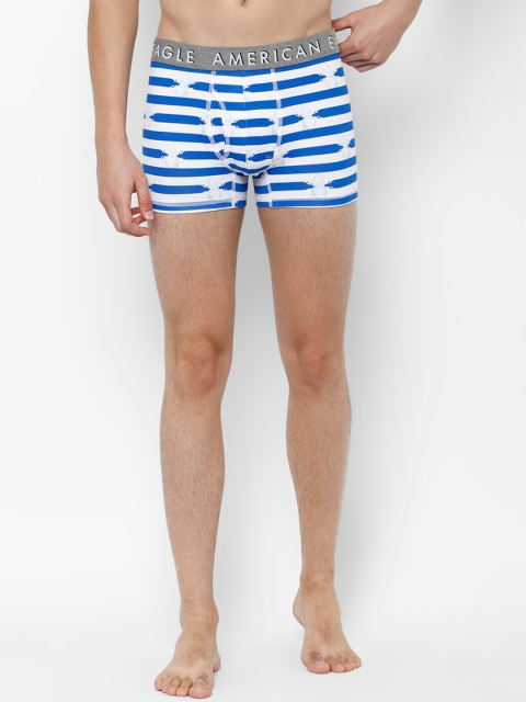 

AMERICAN EAGLE OUTFITTERS Men White & Blue Printed Trunks-WEE0231073400