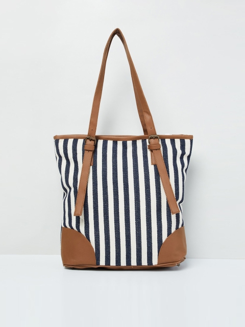 

max Off-White & Black Striped Tote Bag