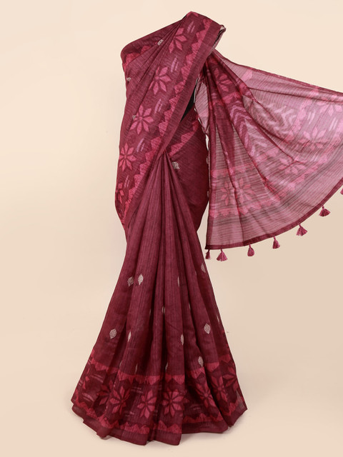 

Pothys Pink Woven Design Jute Cotton Saree