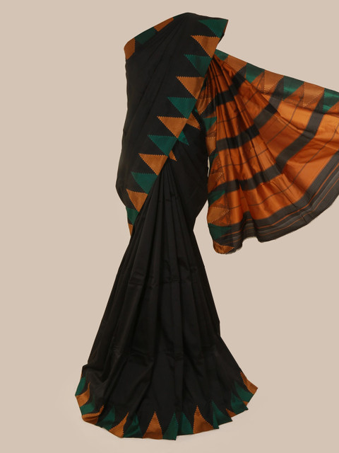 

Pothys Black Solid Art Silk Saree