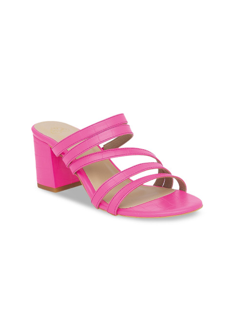 

Sole To Soul Women Pink Solid Block Heels