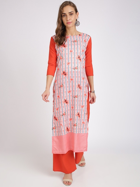 

Florence Women Rust Floral Printed Kurta with Palazzos