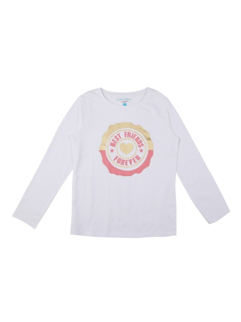 

Pantaloons Junior Girls White Printed Round Neck T-shirt