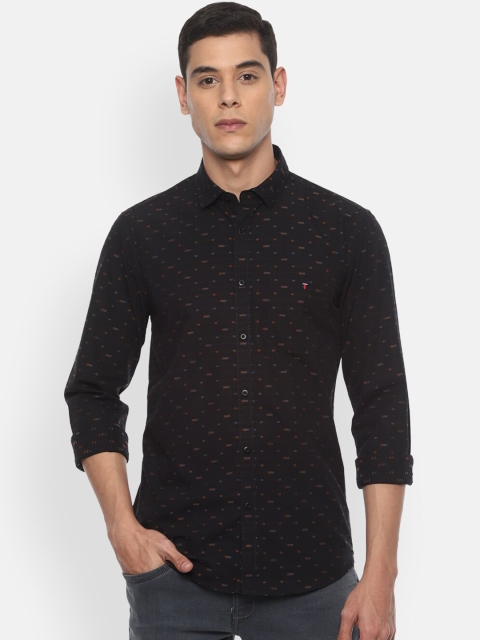 

Louis Philippe Jeans Men Black Slim Fit Printed Casual Shirt