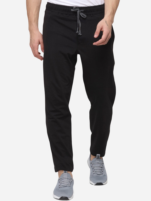 

JADE BLUE Men Black Solid Track Pants