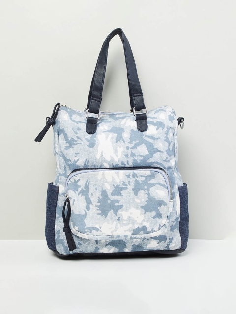 

max White & Blue Printed Shoulder Bag
