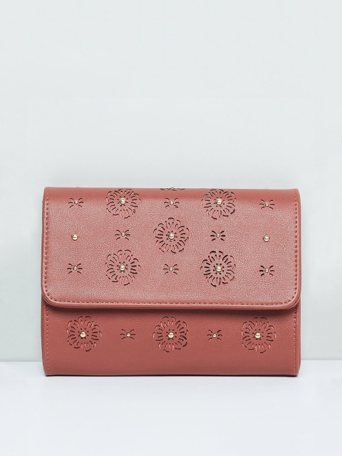 

max Rust Red Textured Purse Clutch