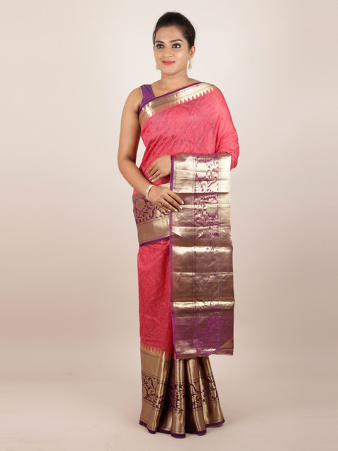 

Pothys Pink Pure Silk Woven Design Kota Saree