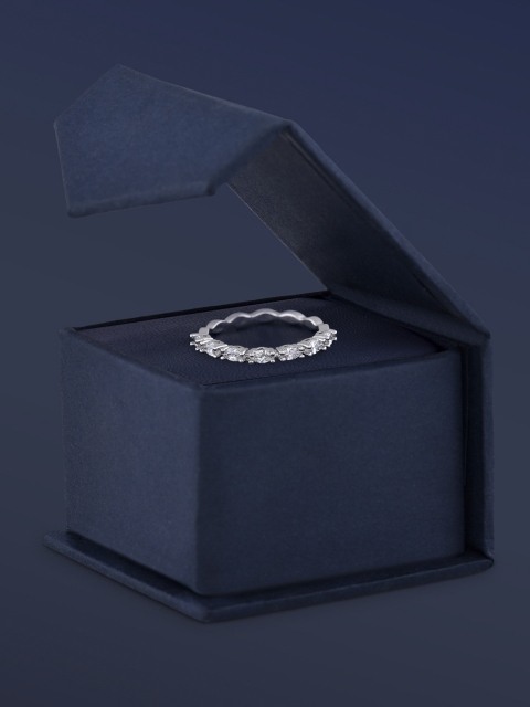 

Amavi Silver-Plated White AD-Studded Finger Ring