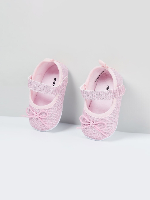

max Girls Pink Woven Design Ballerinas