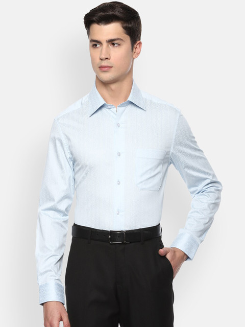 

Louis Philippe Men Blue Regular Fit Solid Cotton Formal Shirt
