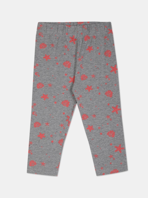 

Donuts Girls Grey & Red Printed Ankle-Length Leggings