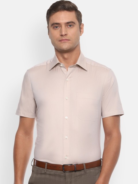 

Louis Philippe Men Beige Regular Fit Self Design Formal Shirt