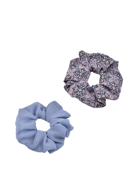 

ToniQ Set Of 2 Blue and Grey Hair Scrunchie