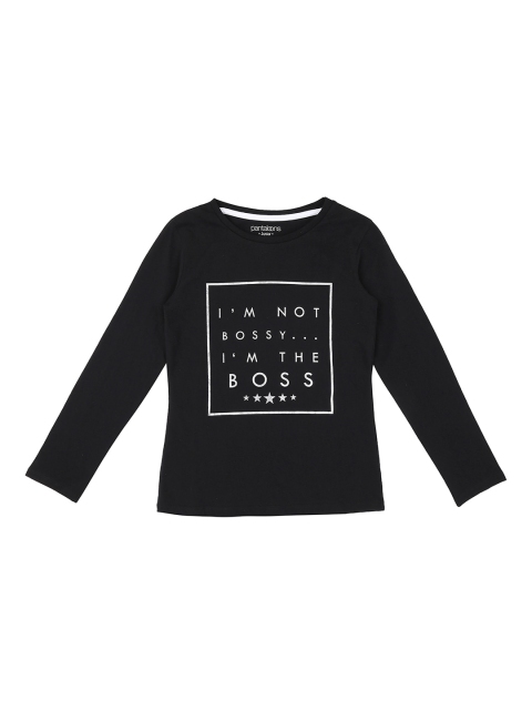 

Pantaloons Junior Girls Black Printed Round Neck T-shirt