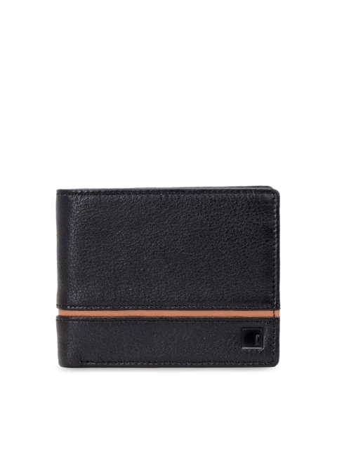 

Impulse Men Black Textured RFID Leather Two Fold Wallet