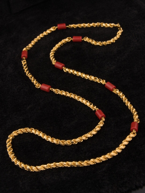 

Alankruthi Gold-Toned & Coral Brass Gold-Plated Handcrafted Chain