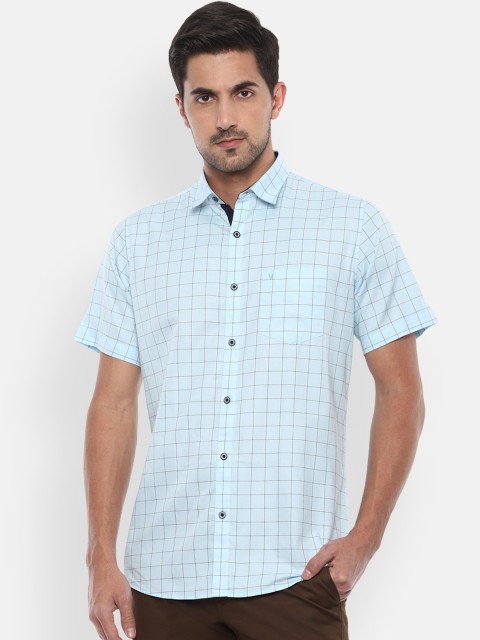 

Van Heusen Sport Men Blue & Black Slim Fit Checked Casual Shirt