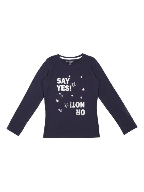 

Pantaloons Junior Girls Navy Blue Printed Round Neck T-shirt