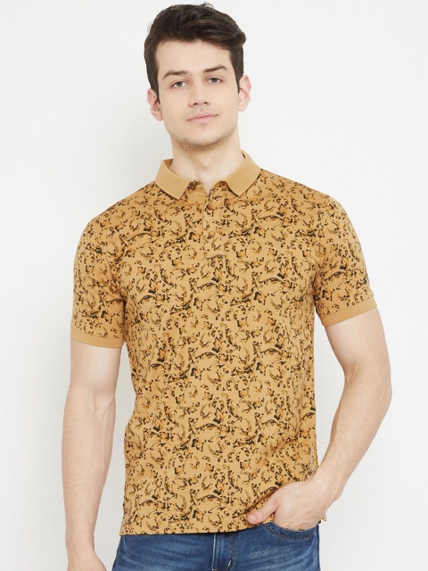 

Crimsoune Club Men Beige Printed Polo Collar T-shirt