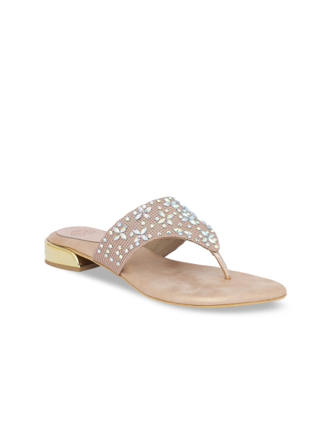 

Sole To Soul Women Peach-Coloured Embellished Heels