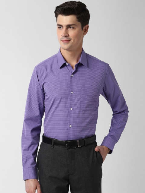 

Peter England Men Purple Slim Fit Printed Cotton Formal Shirt