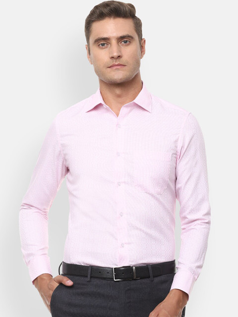 

Louis Philippe Men Pink & White Regular Fit Checked Formal Cotton Shirt